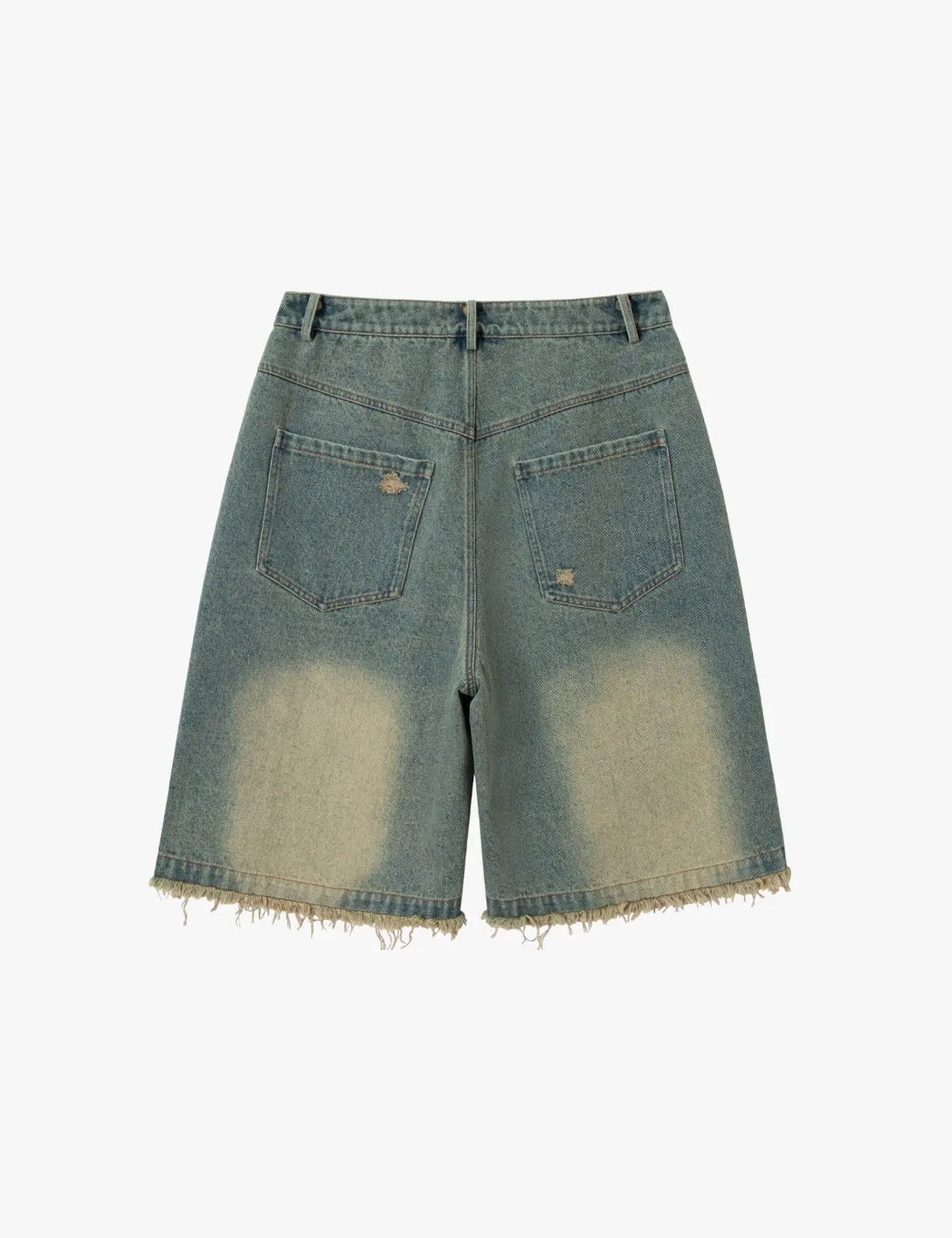 Fullneat Vintage Distressed Gradient Denim Jorts 