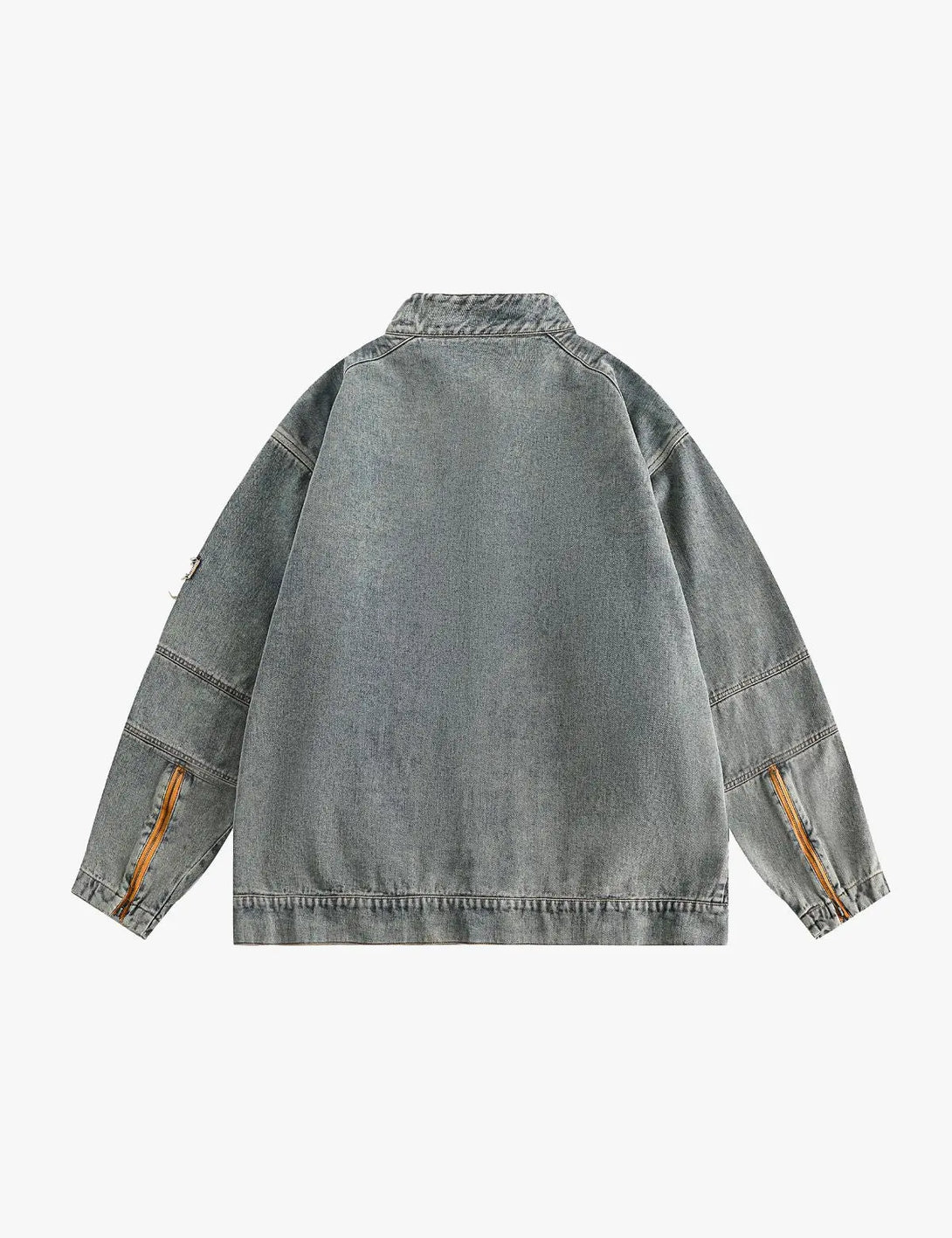 Fullneat Vintage Distressed Patchwork Denim Jacket 