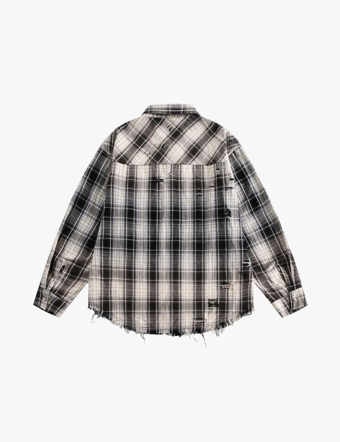 Fullneat Vintage Distressed Plaid Flannel Shirt 