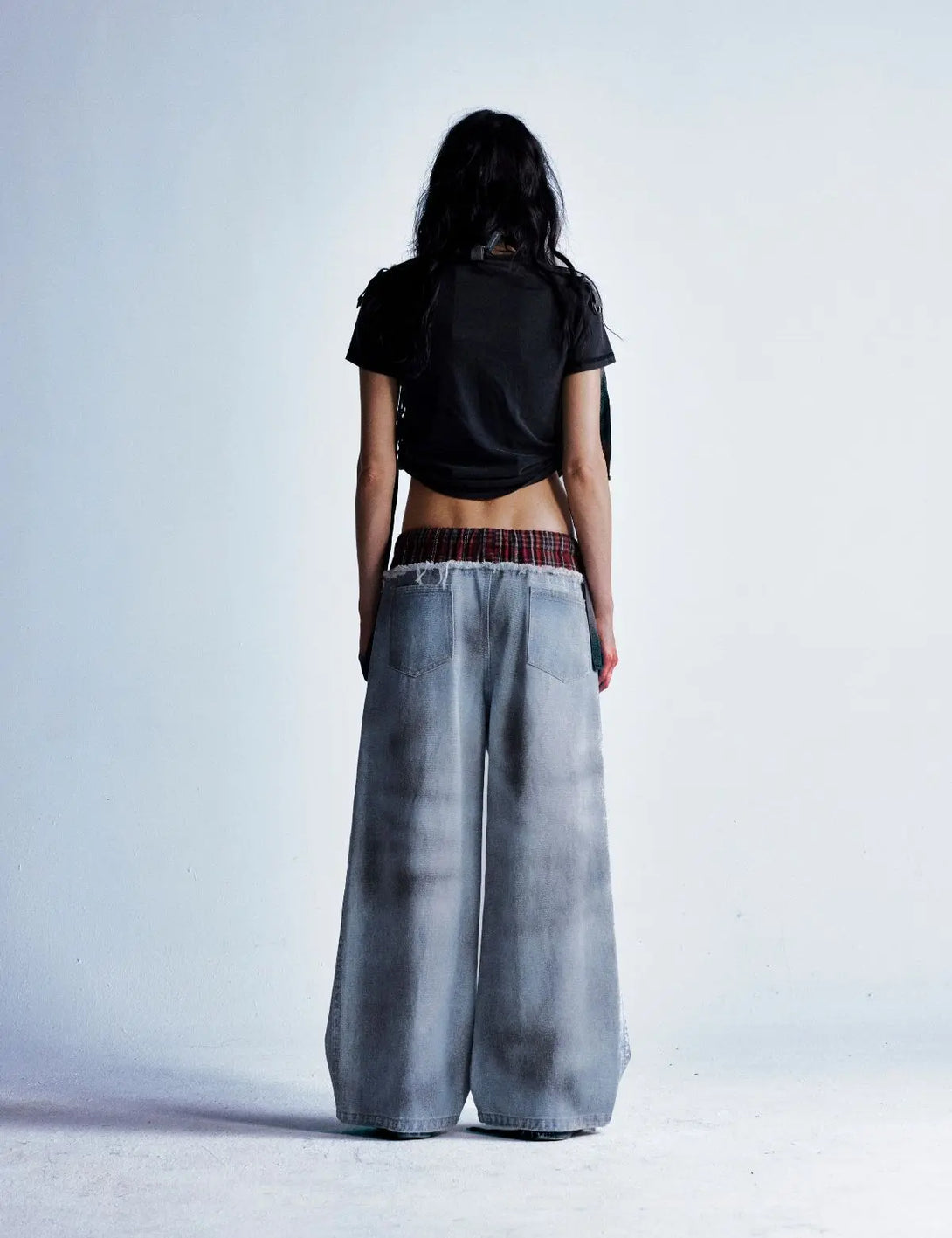 Fullneat Vintage Doll Patchwork Wide Leg Jeans