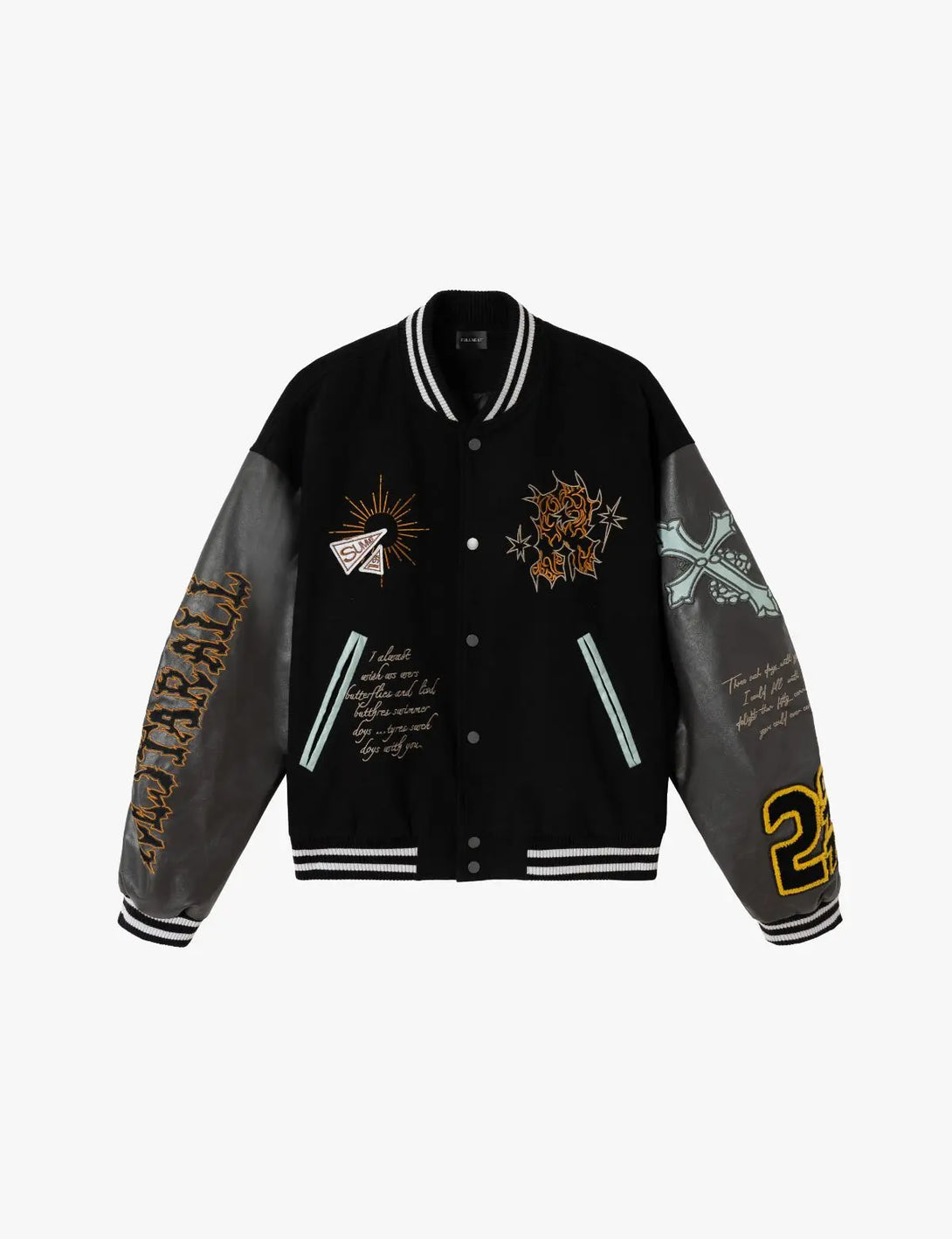 Fullneat Vintage Embroidered Totem Varsity Jacket