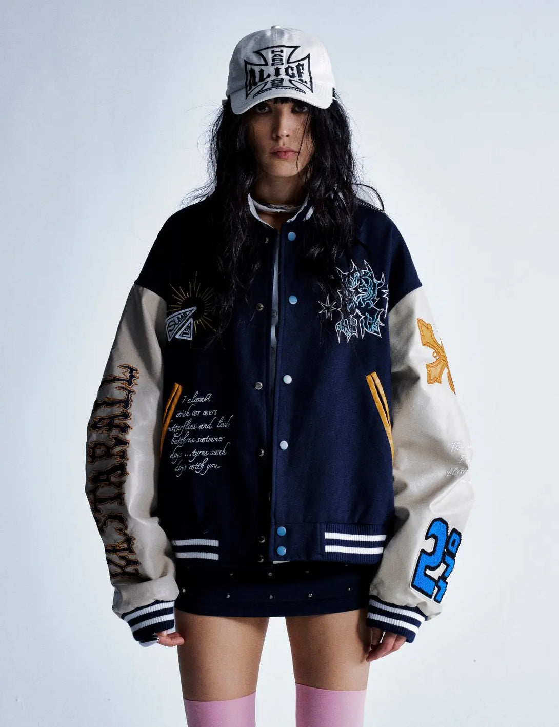 Fullneat Vintage Embroidered Totem Varsity Jacket