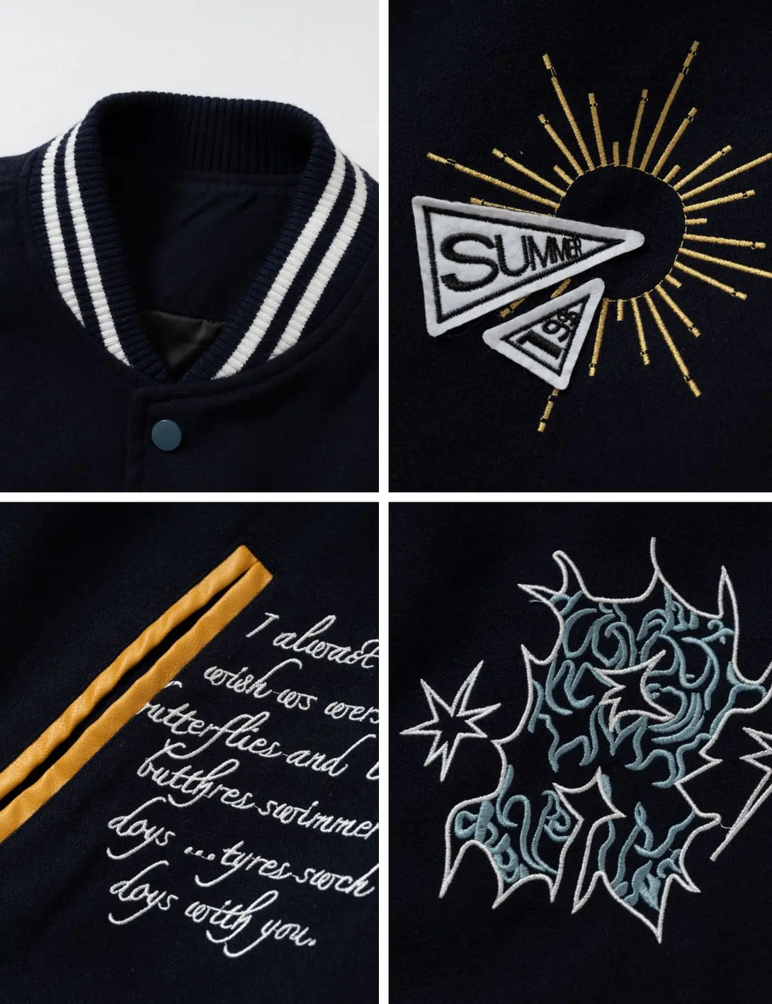 Fullneat Vintage Embroidered Totem Varsity Jacket