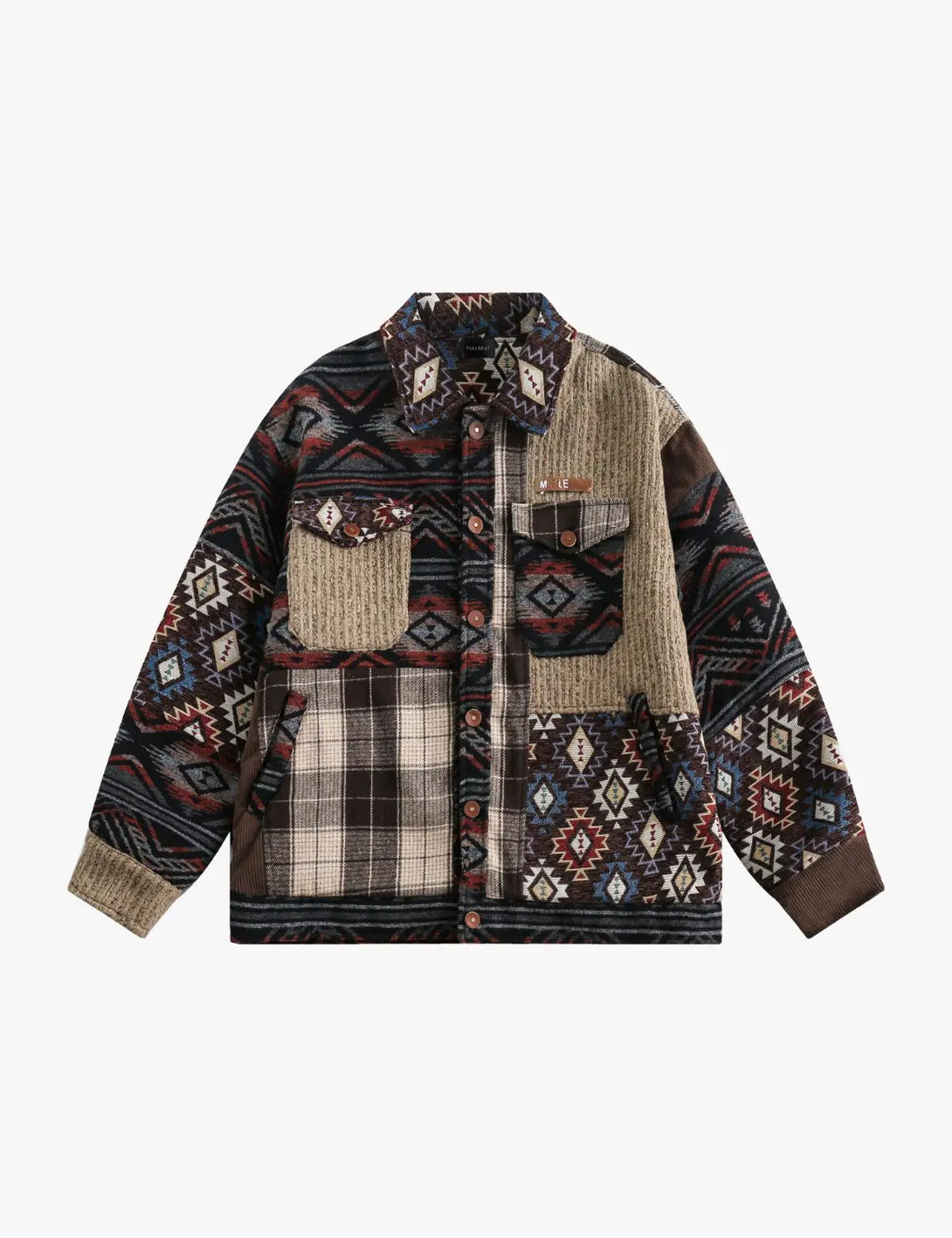 Fullneat Vintage Ethnic Style Patchwork acket 