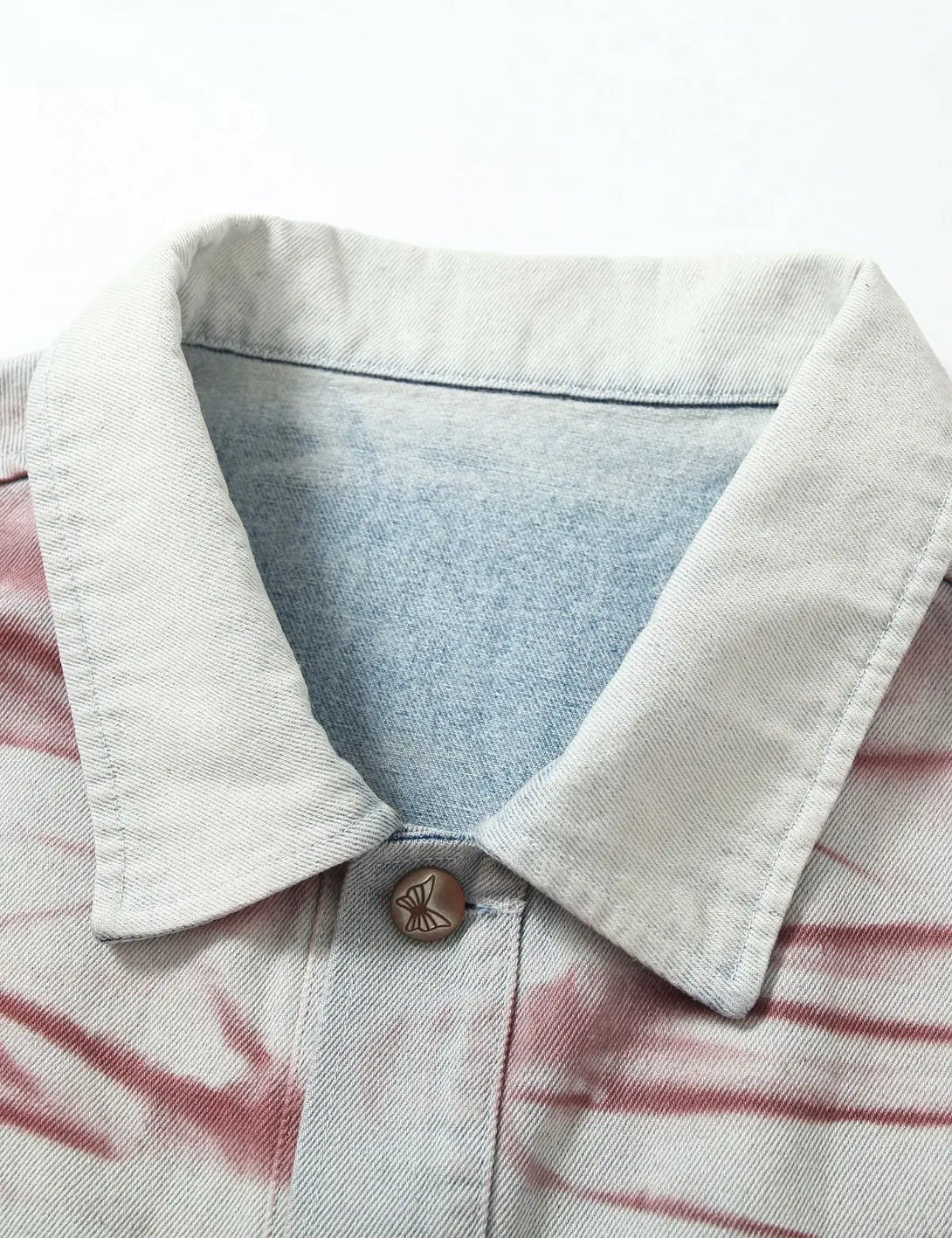 Fullneat Vintage Faded Paw Print Denim Jacket