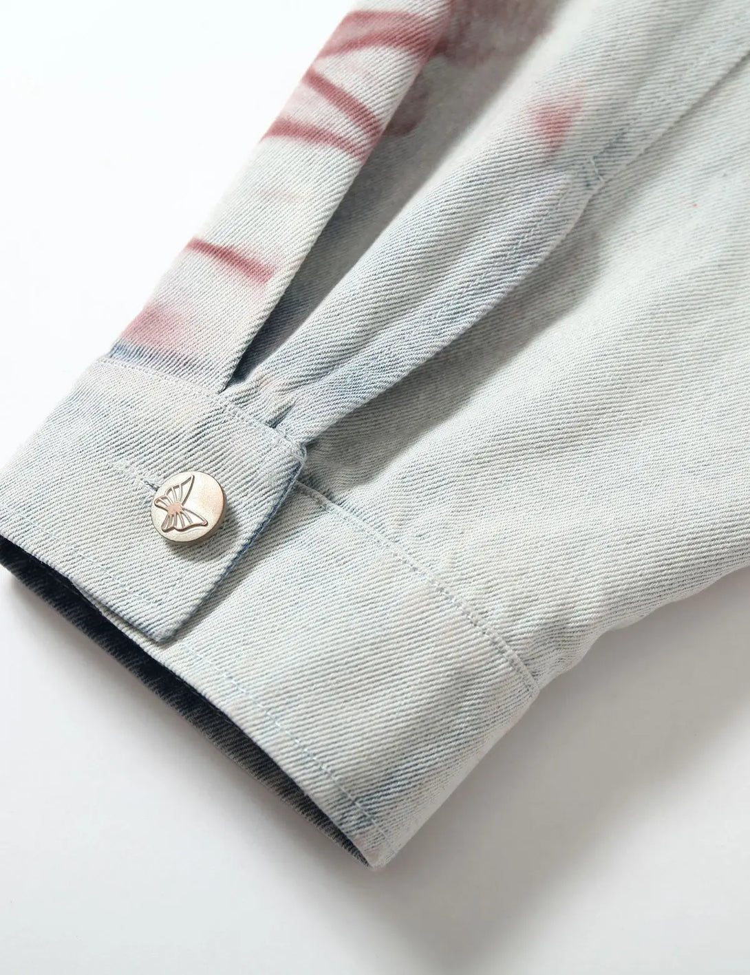 Fullneat Vintage Faded Paw Print Denim Jacket