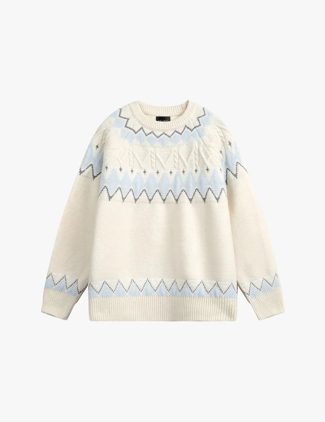 Fullneat Vintage Fair Isle Pullover Sweater - Front