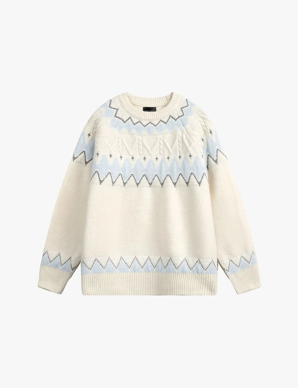 Fullneat Vintage Fair Isle Pullover Sweater - Front