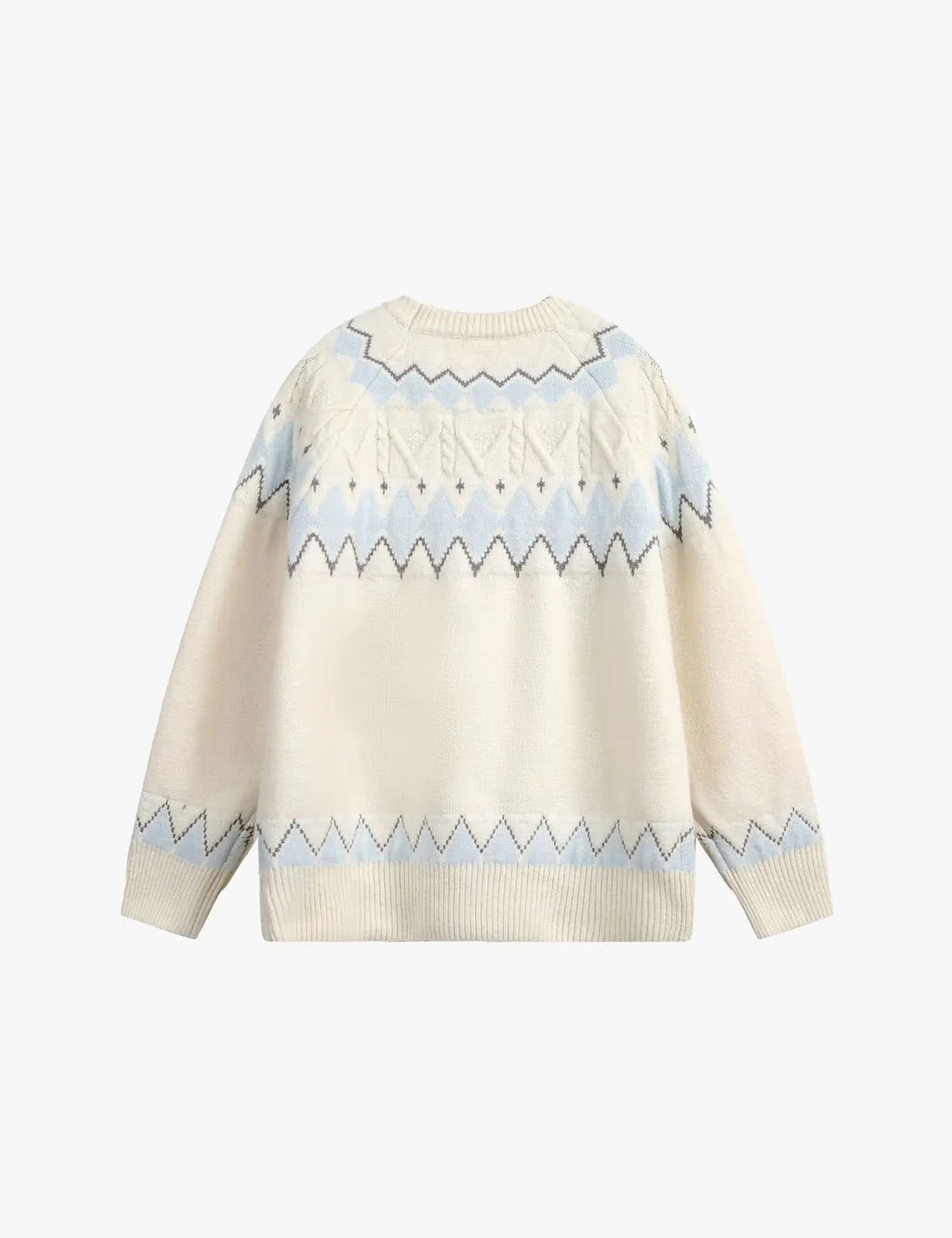 Fullneat Vintage Fair Isle Pullover Sweater - Back