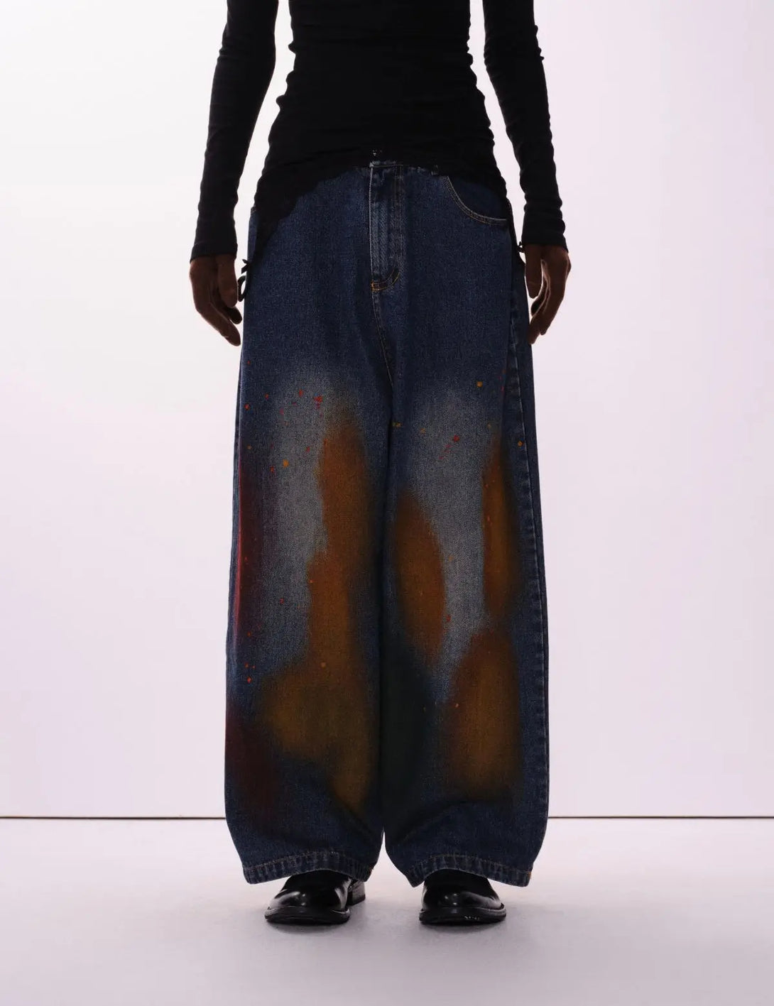 Fullneat Vintage Graffiti Wide Leg Jeans