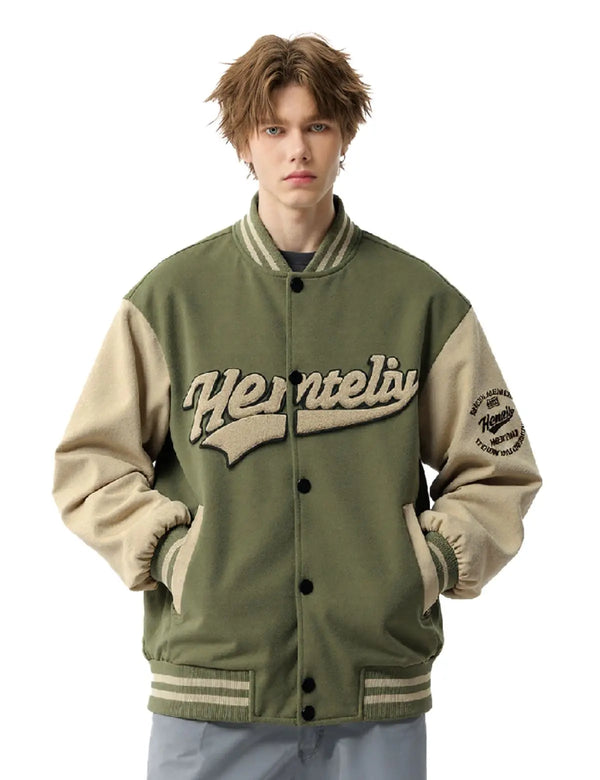 Fullneat Vintage Graphic Baseball Jacket 