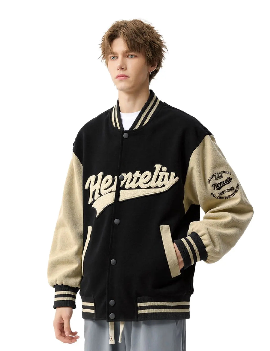 Fullneat Vintage Graphic Baseball Jacket 
