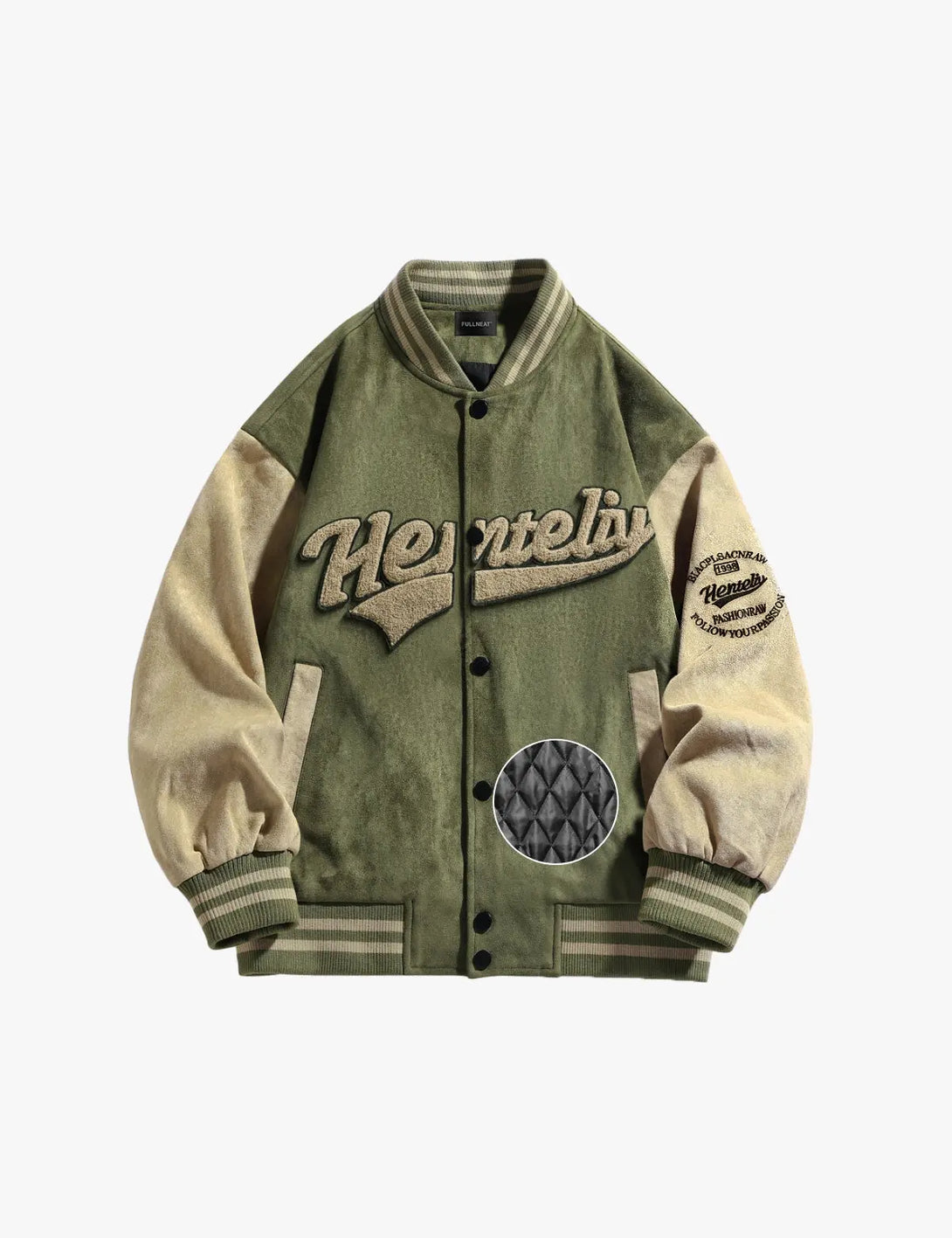 Fullneat Vintage Graphic Baseball Jacket 