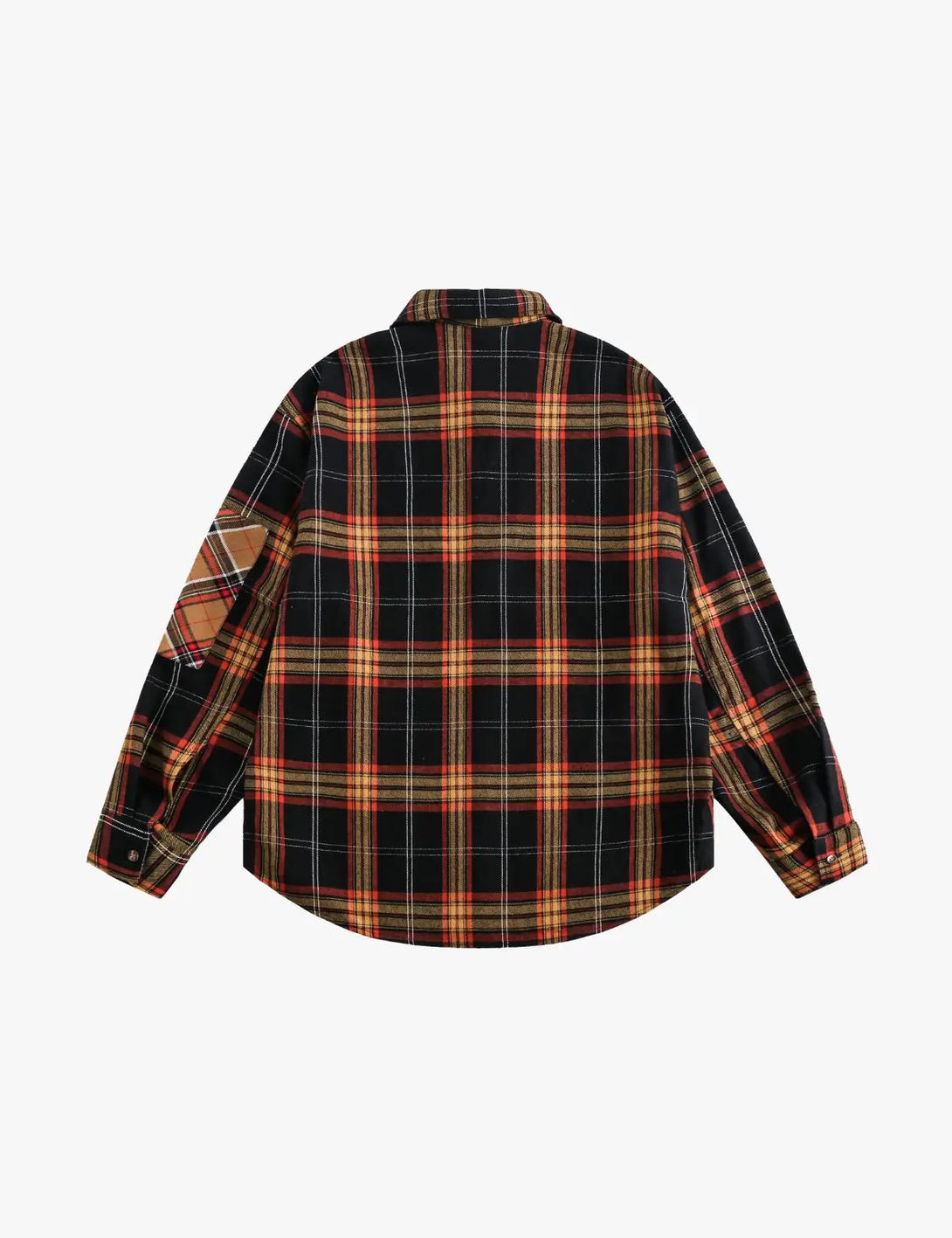 Fullneat Vintage Graphic Patchwork Plaid Shirt 