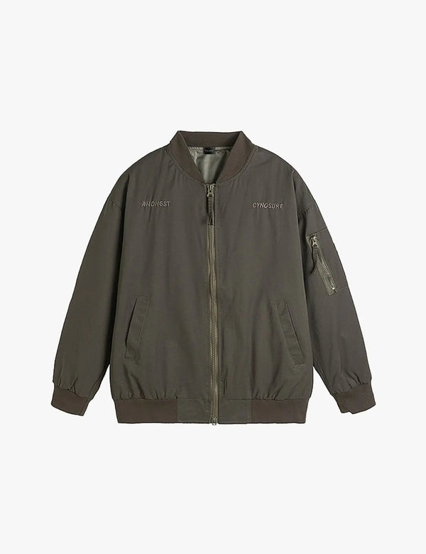 Fullneat Vintage Green Bomber Jacket - Front