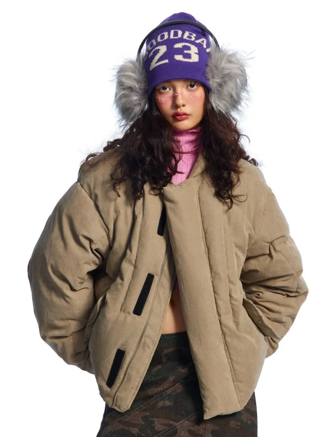Fullneat Vintage High Collar Streetwear Puffer Jacket 