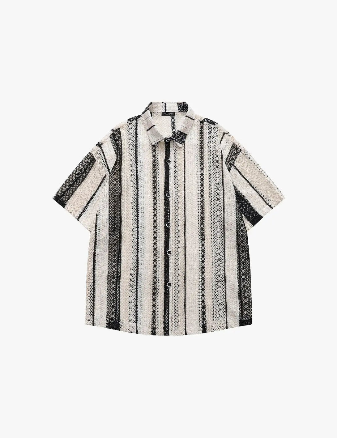 Fullneat Vintage Hollow Textured Knit Shirt - Front