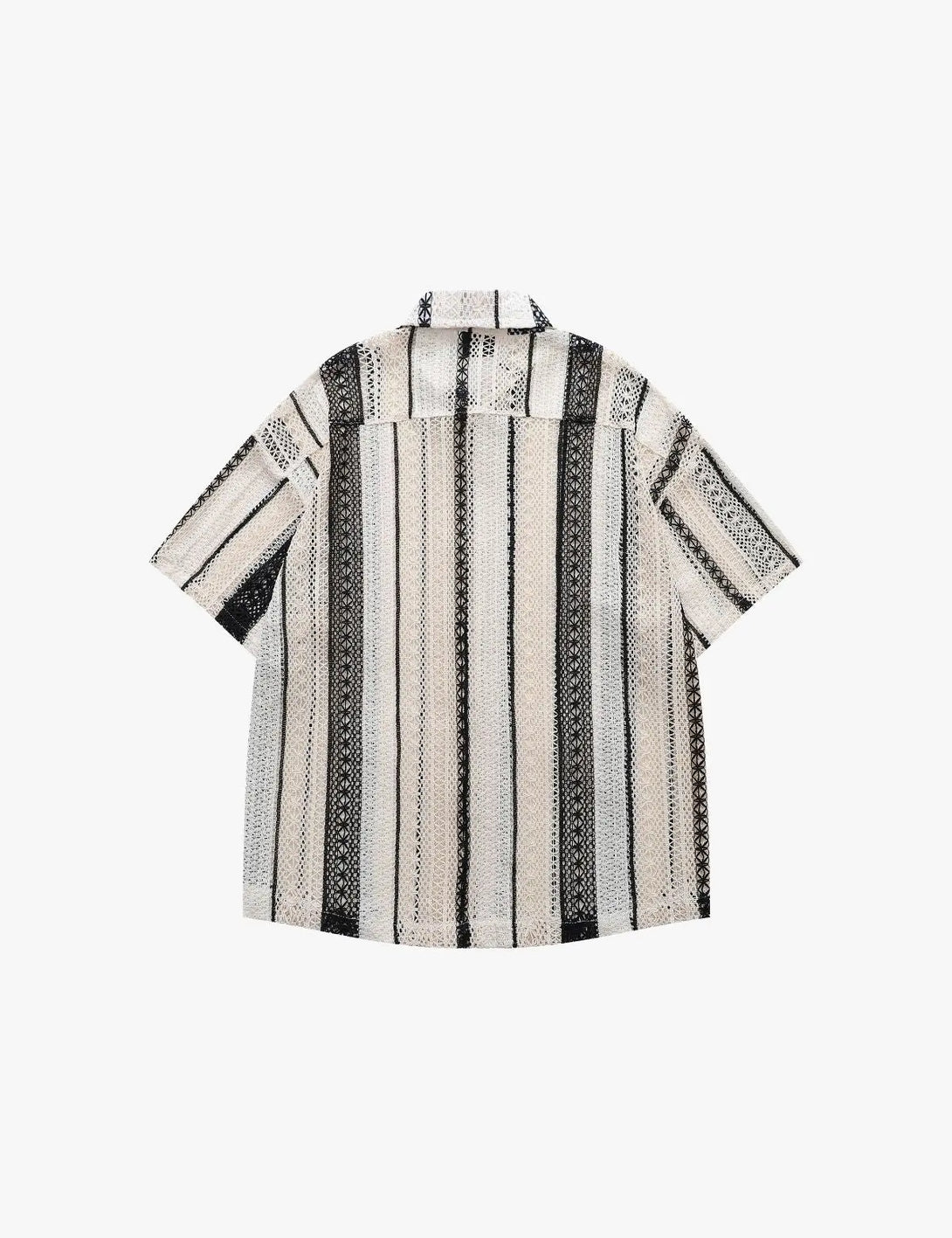 Fullneat Vintage Hollow Textured Knit Shirt - Back