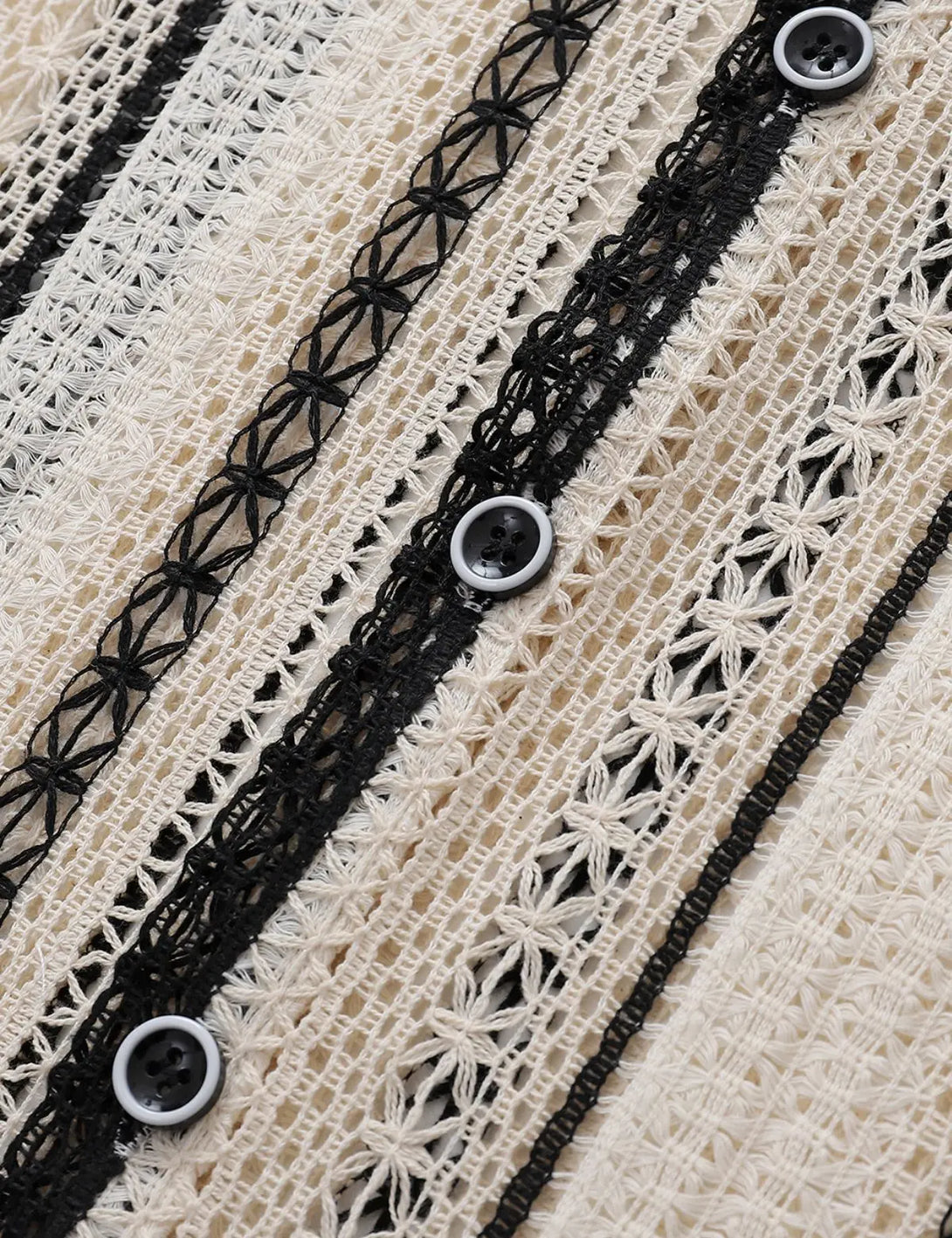 Fullneat Vintage Hollow Textured Knit Shirt - Details