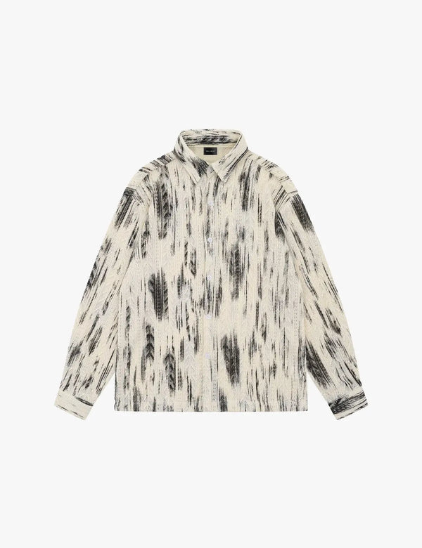 Fullneat Vintage Ink Black White Shirt - Apricot
