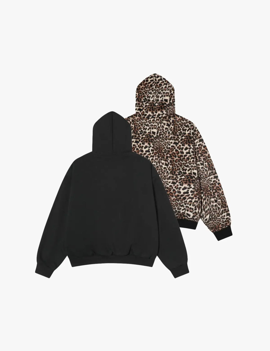 Fullneat Vintage Leopard Reversible Zip Up Hoodie 