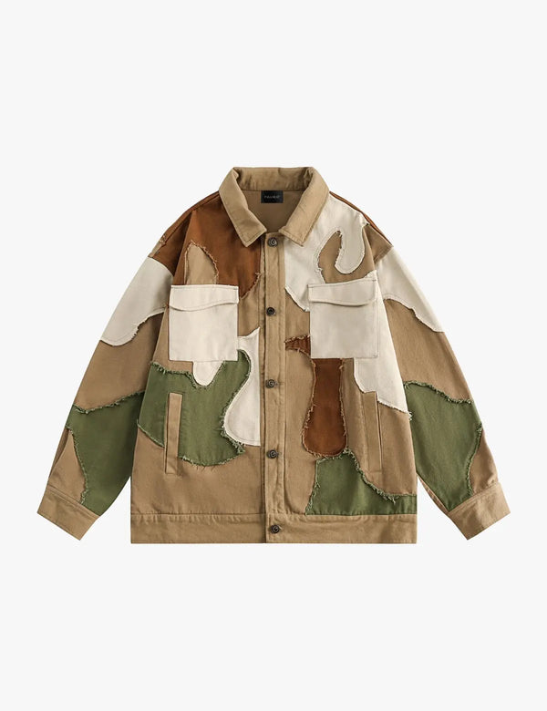 Fullneat Vintage Patchwork Camo Utility Jacket 