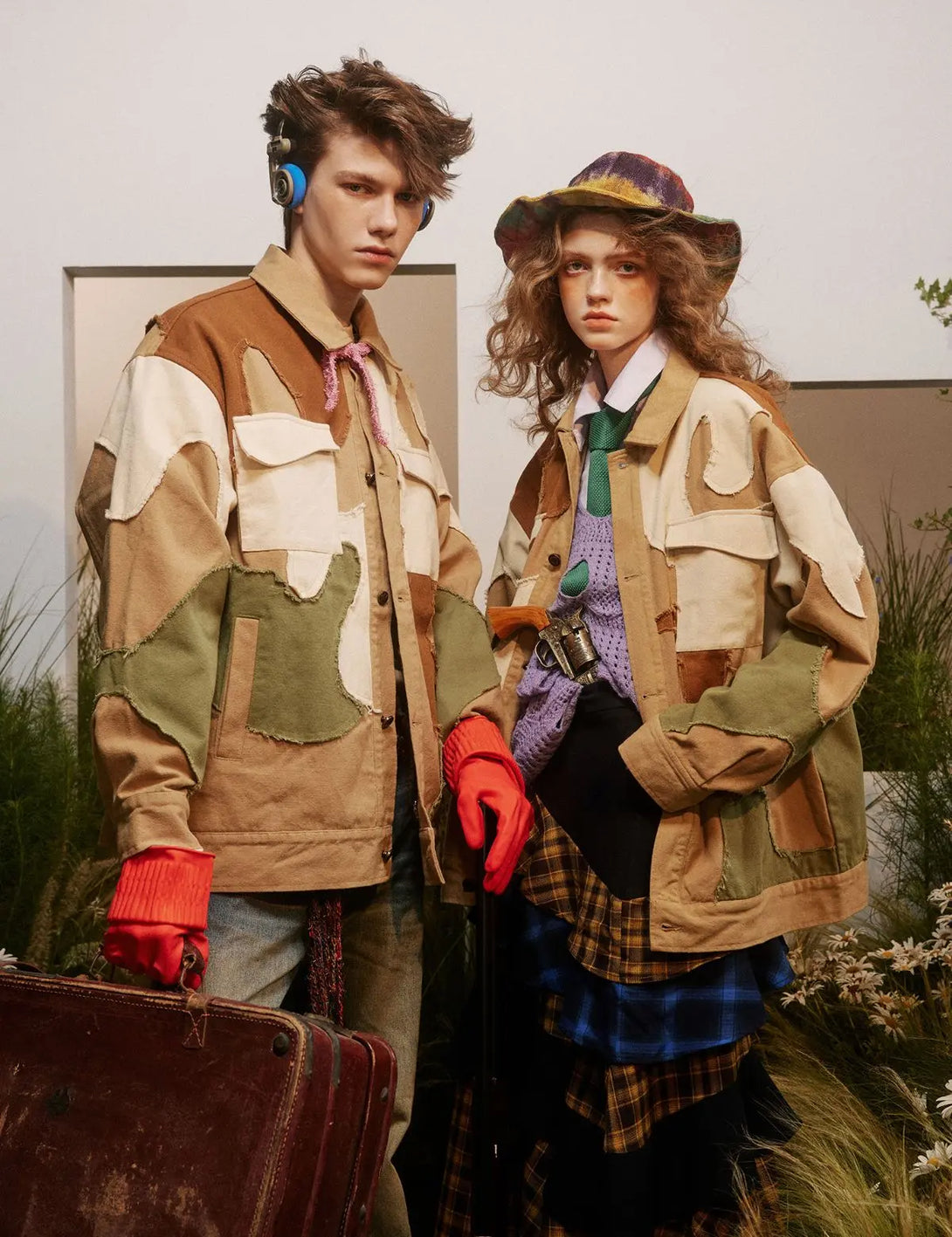 Fullneat Vintage Patchwork Camo Utility Jacket 