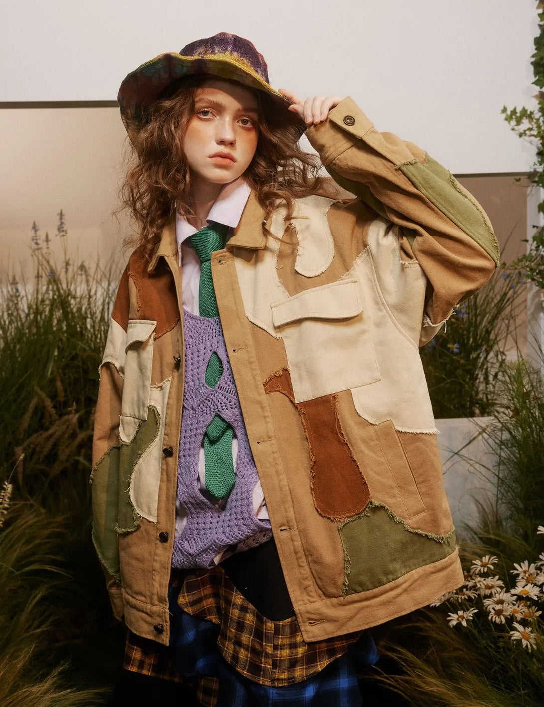 Fullneat Vintage Patchwork Camo Utility Jacket 