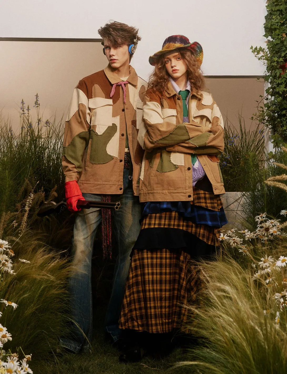 Fullneat Vintage Patchwork Camo Utility Jacket 
