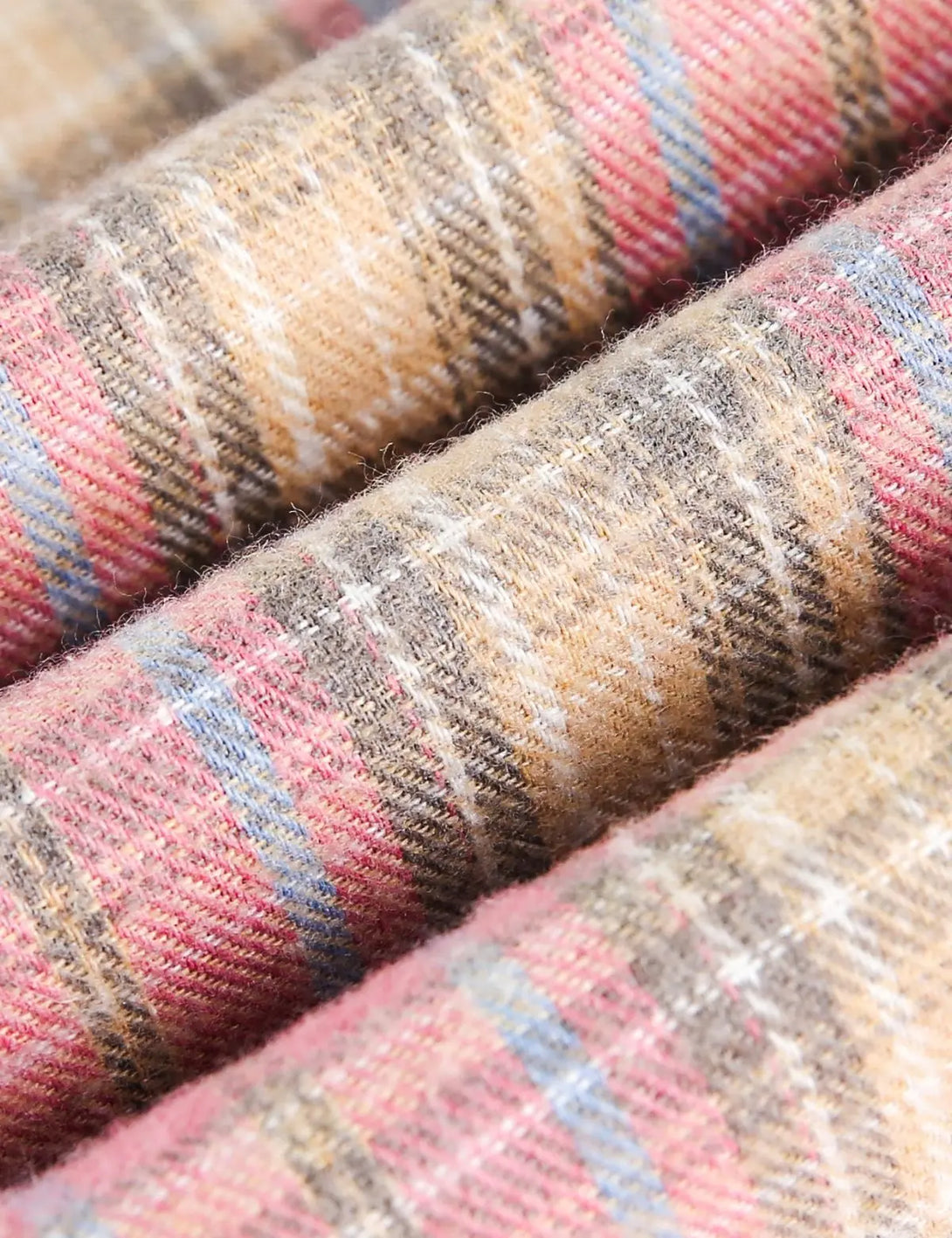 Fullneat Vintage Pink Pocket Plaid Shirt - Details