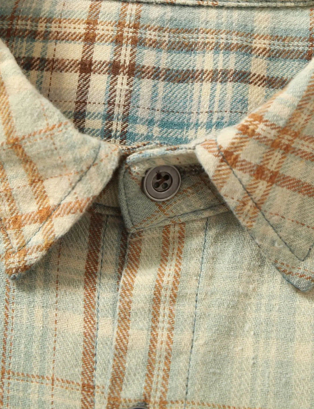 Fullneat Vintage Plaid Gradient Flannel Shirt