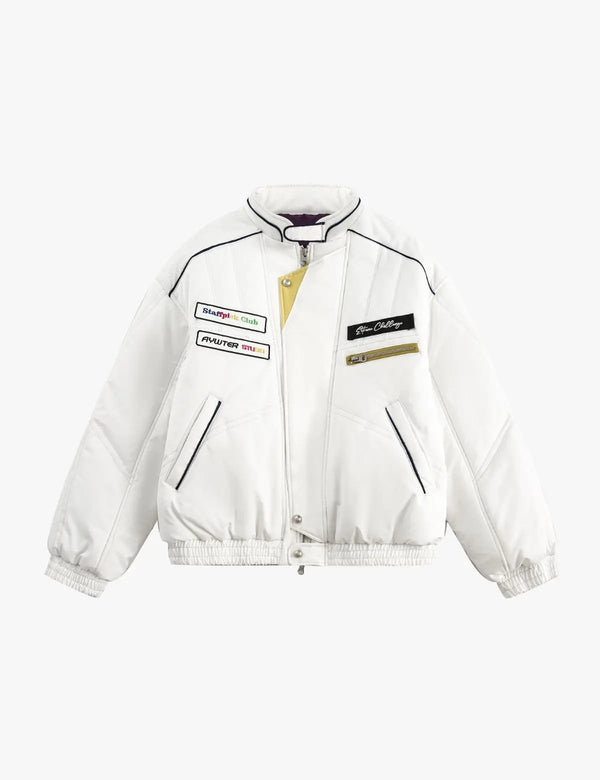 Fullneat Vintage Racing Patch Puffer Jacket 