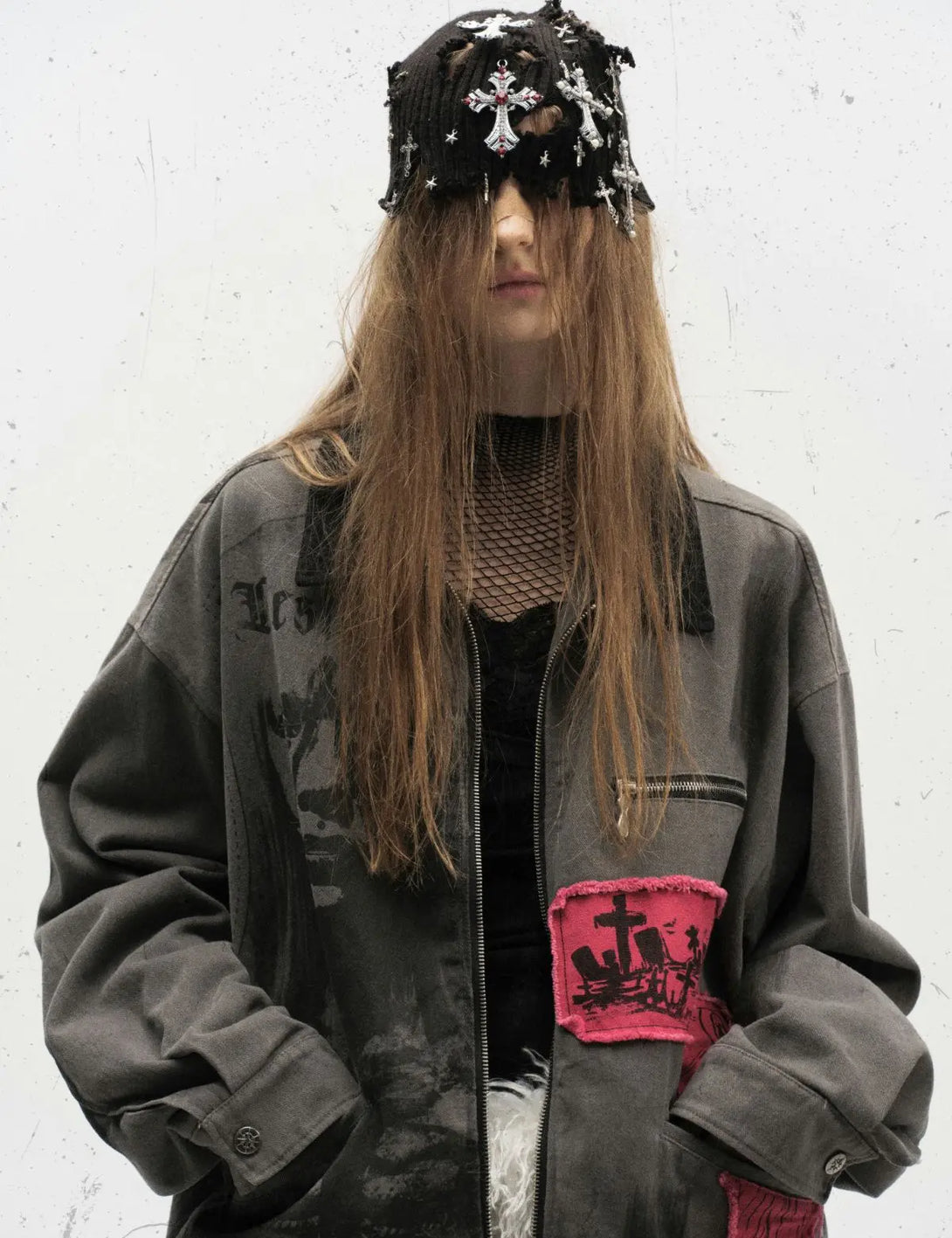 Fullneat Vintage Red Black Patchwork Detroit Jacket 