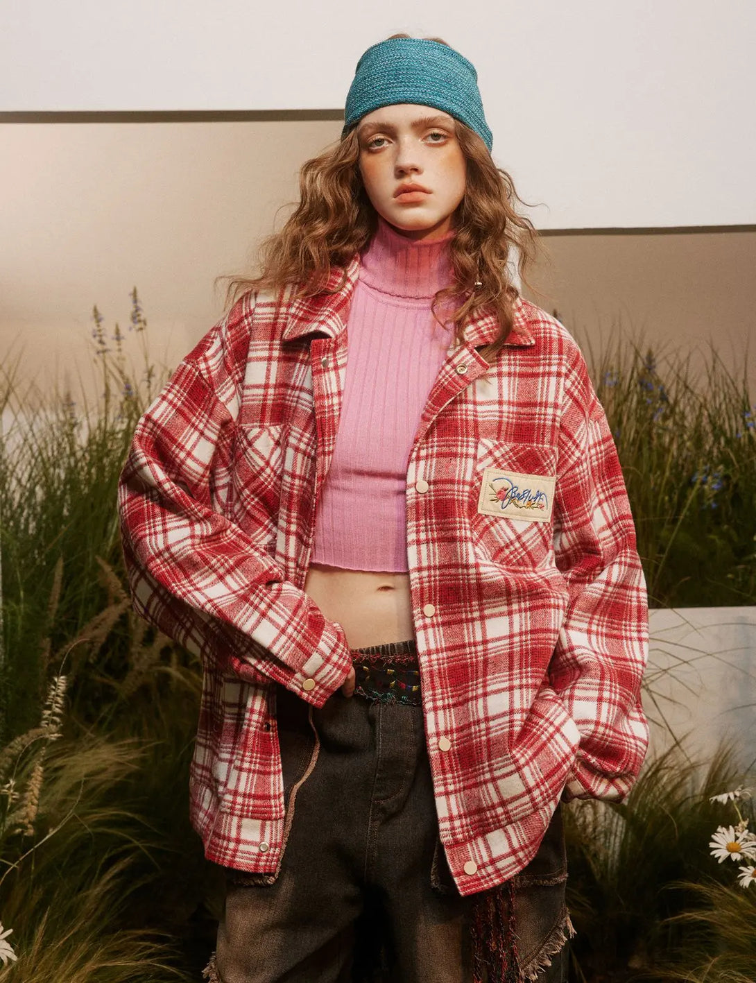 Fullneat Vintage Red Plaid Flannel Jacket 