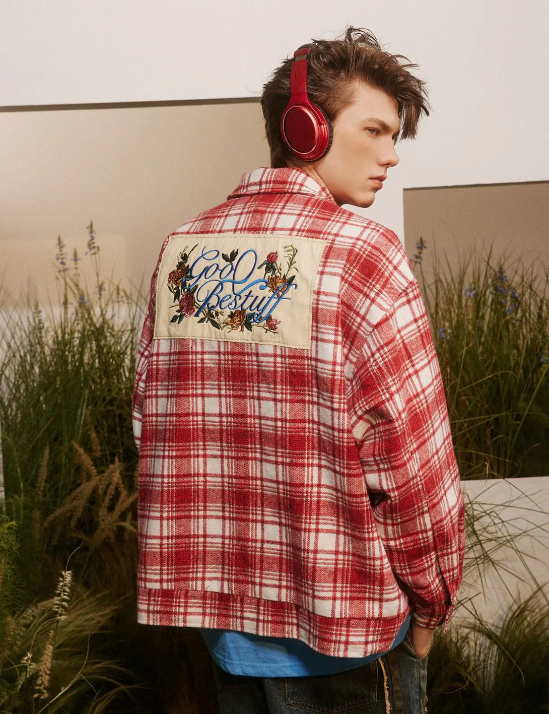 Fullneat Vintage Red Plaid Flannel Jacket 