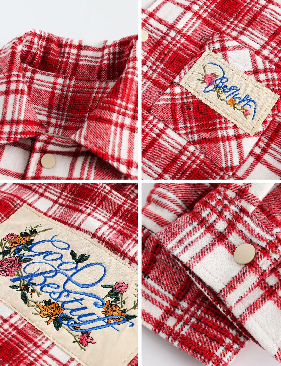 Fullneat Vintage Red Plaid Flannel Jacket 