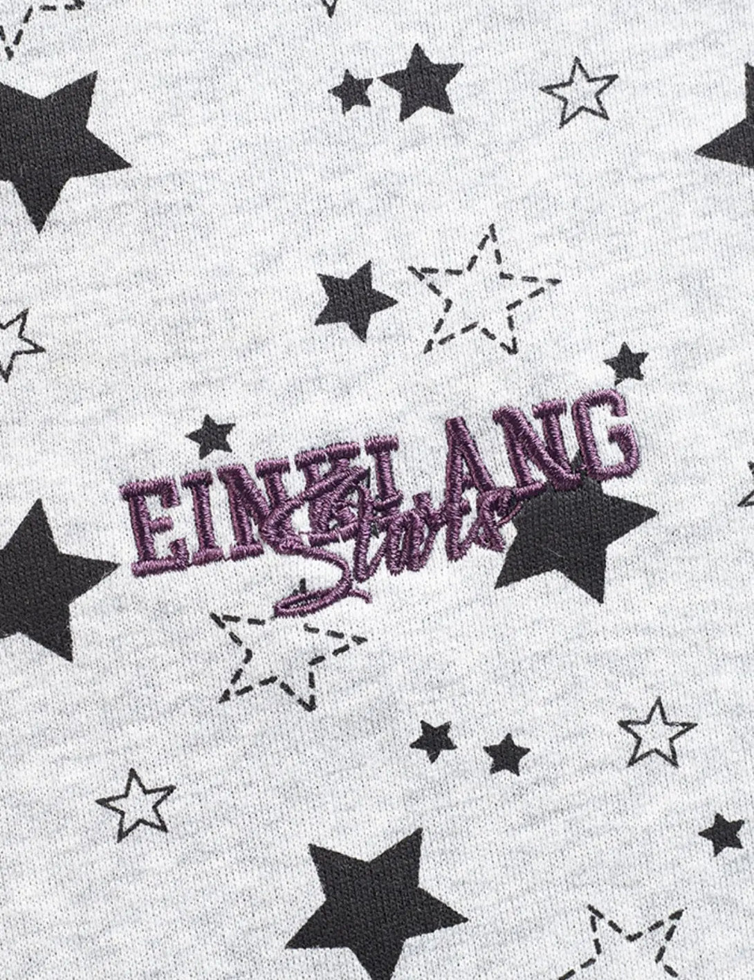 Fullneat Vintage Star Graphic Grey Hoodie - Details