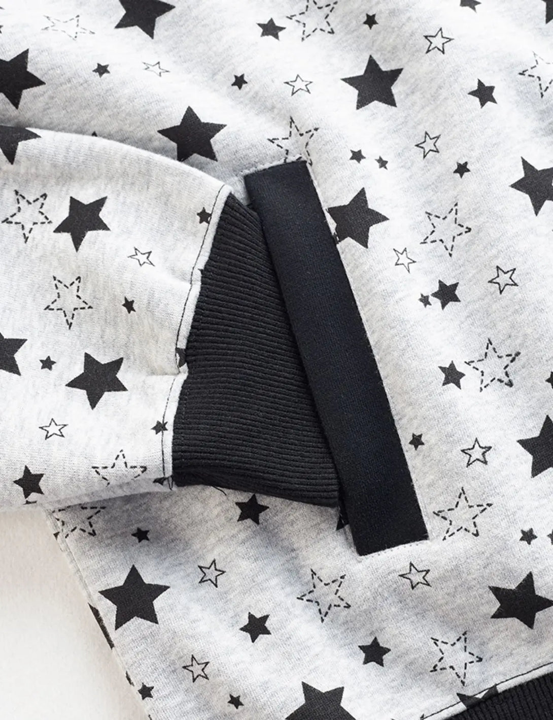 Fullneat Vintage Star Graphic Grey Hoodie - Details
