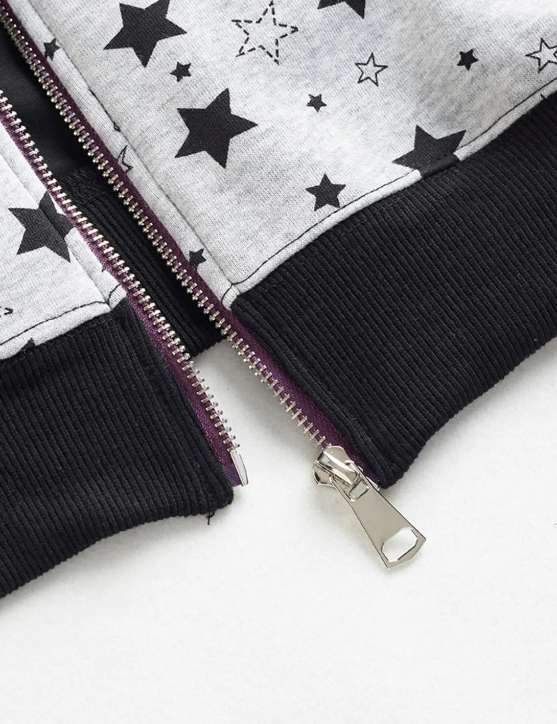 Fullneat Vintage Star Graphic Grey Hoodie - Details