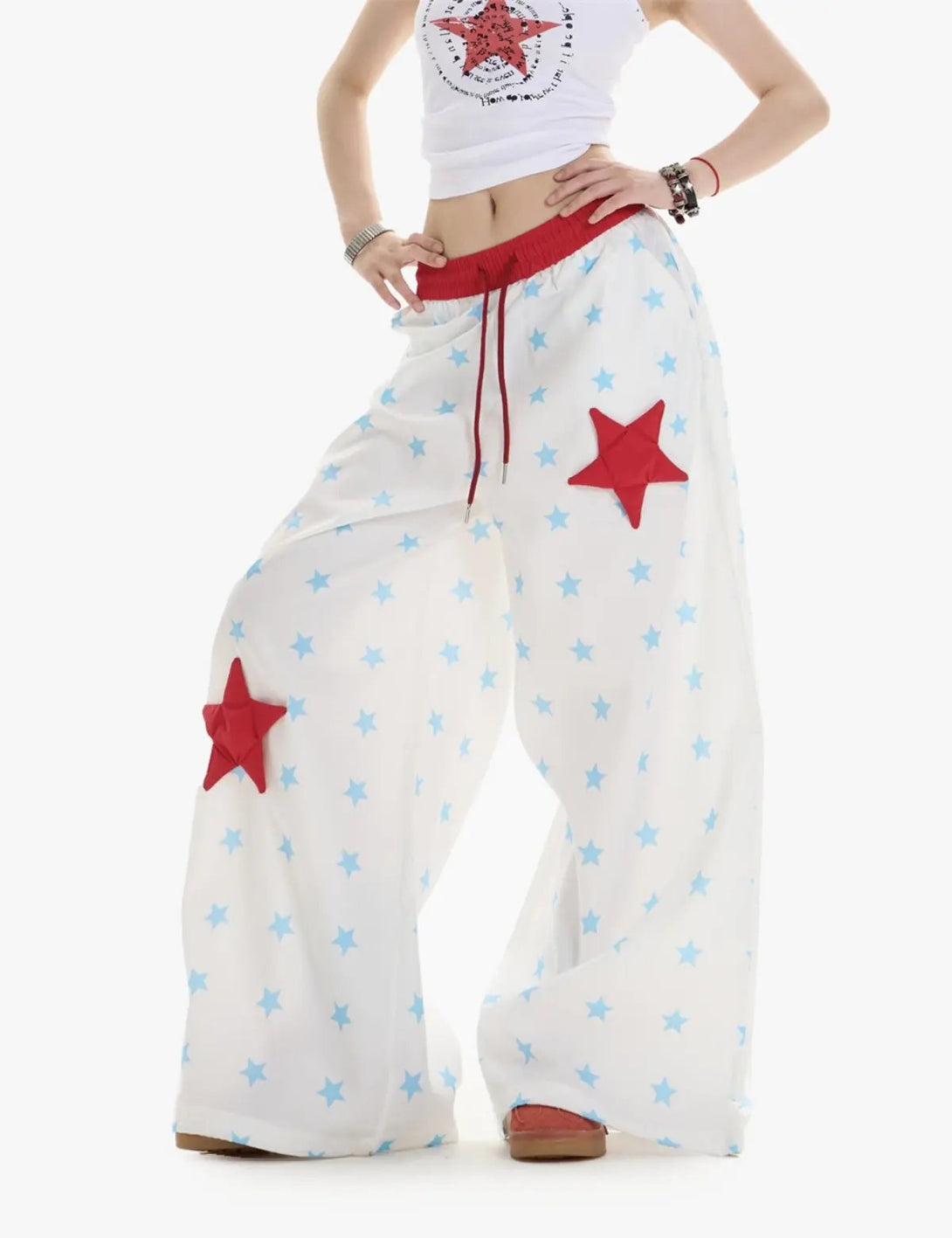 Fullneat Vintage Star Patch Wide Leg Pants 