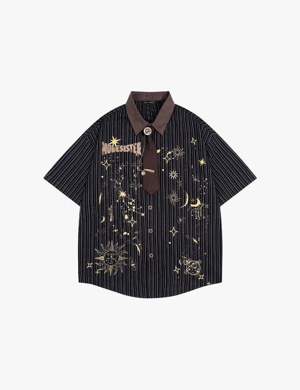 Fullneat Vintage Starry Night Graphic Shirt - Front