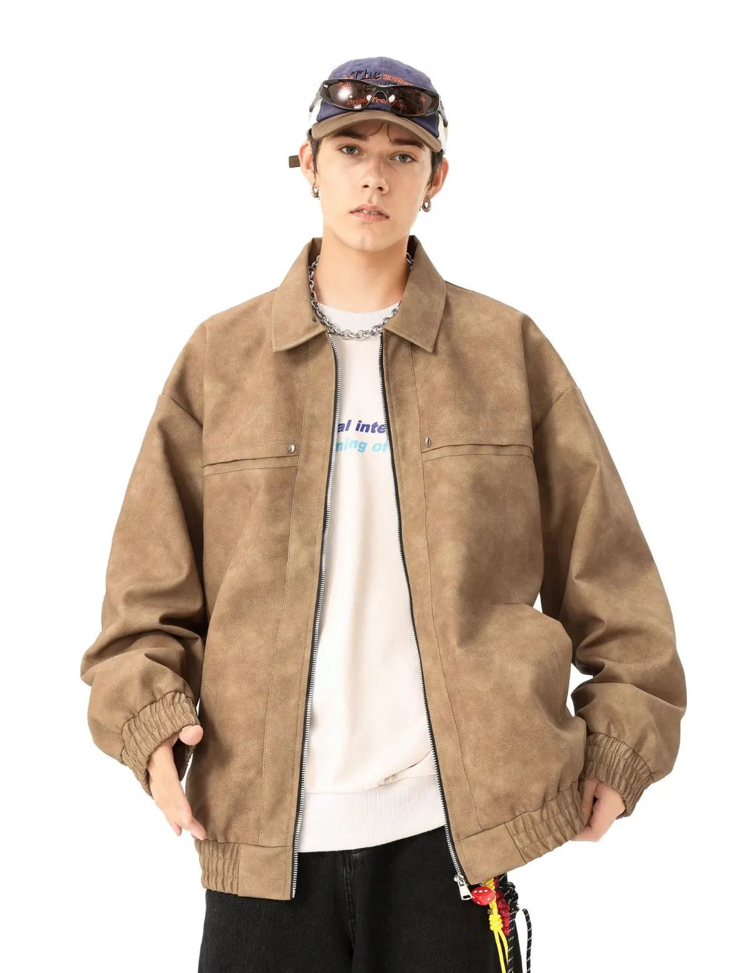 Fullneat Vintage Suede Bomber Jacket 