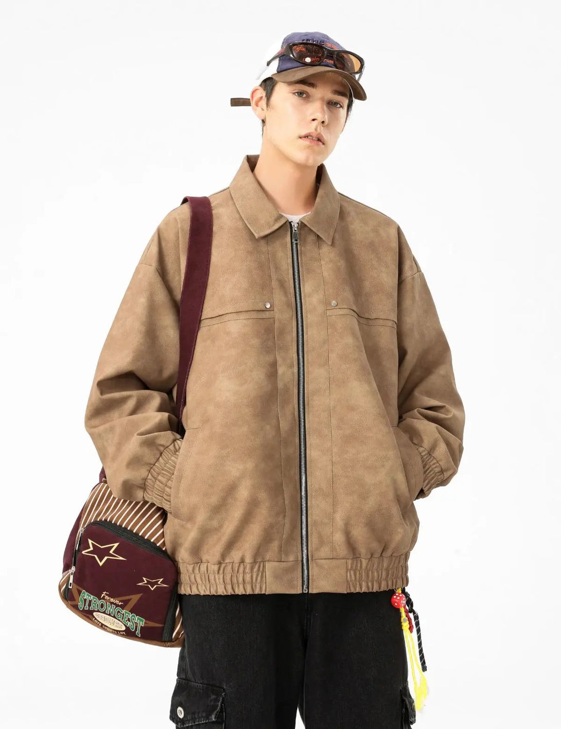 Fullneat Vintage Suede Bomber Jacket 