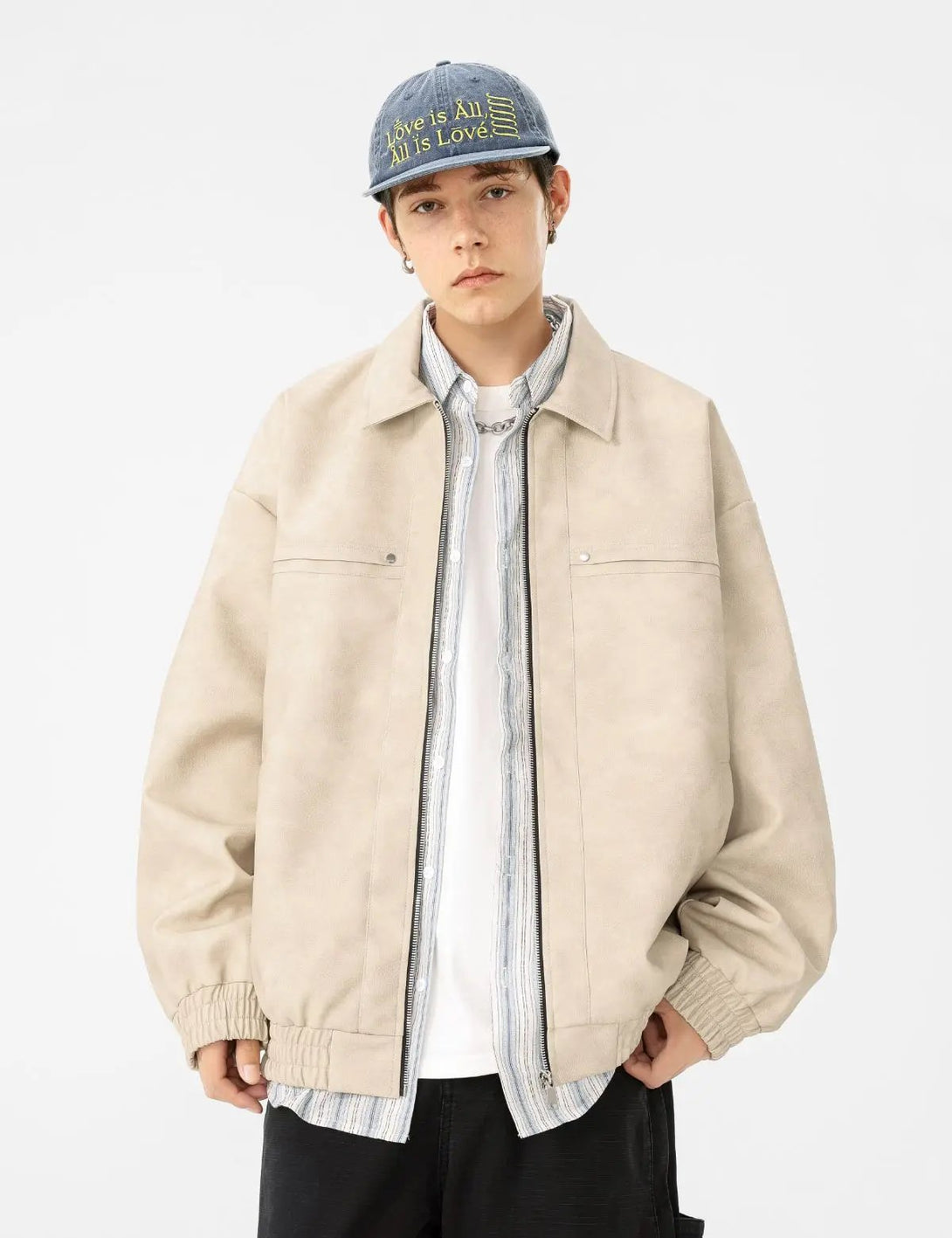 Fullneat Vintage Suede Bomber Jacket 