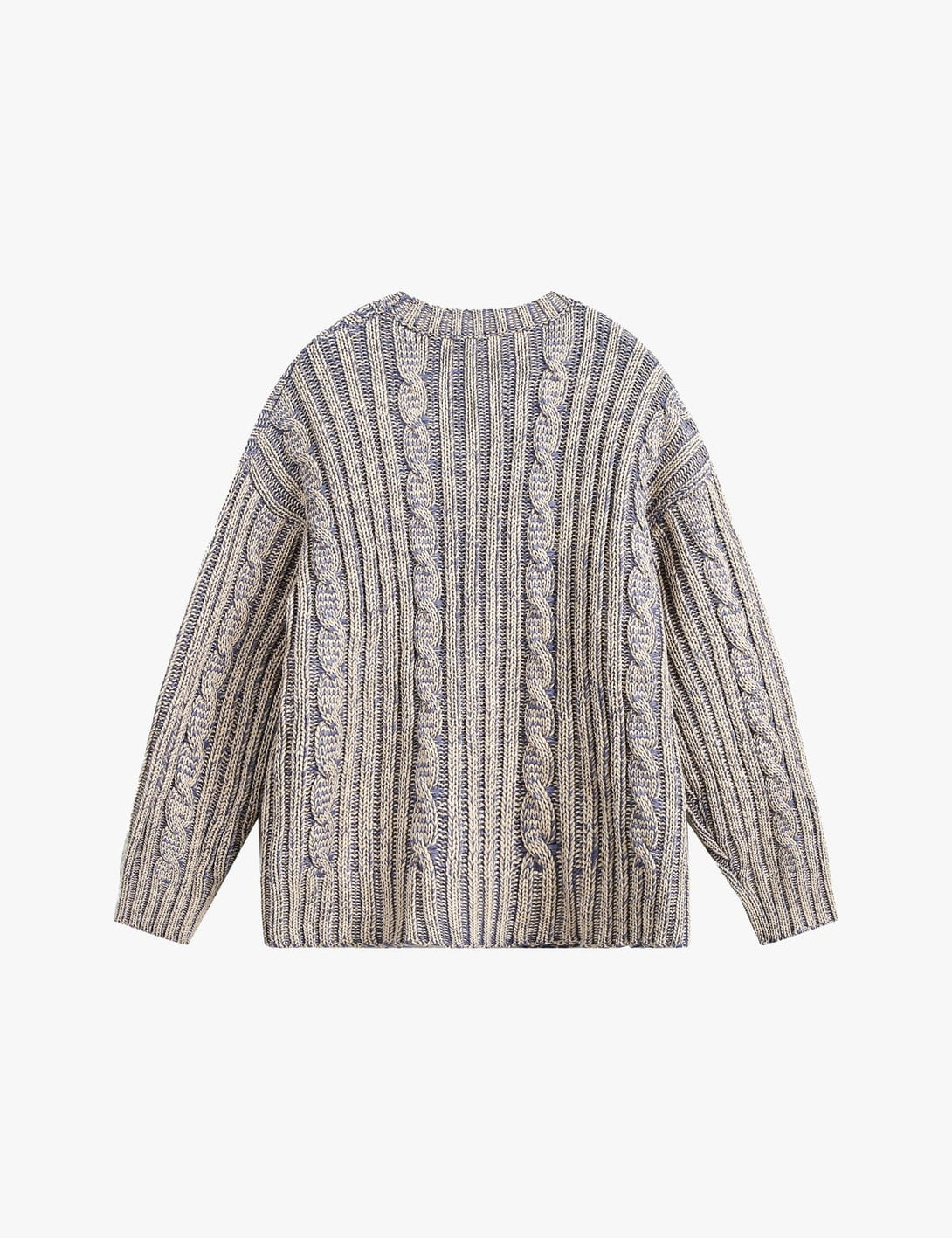 Fullneat Vintage Twisted Cable Knit Sweater - Back