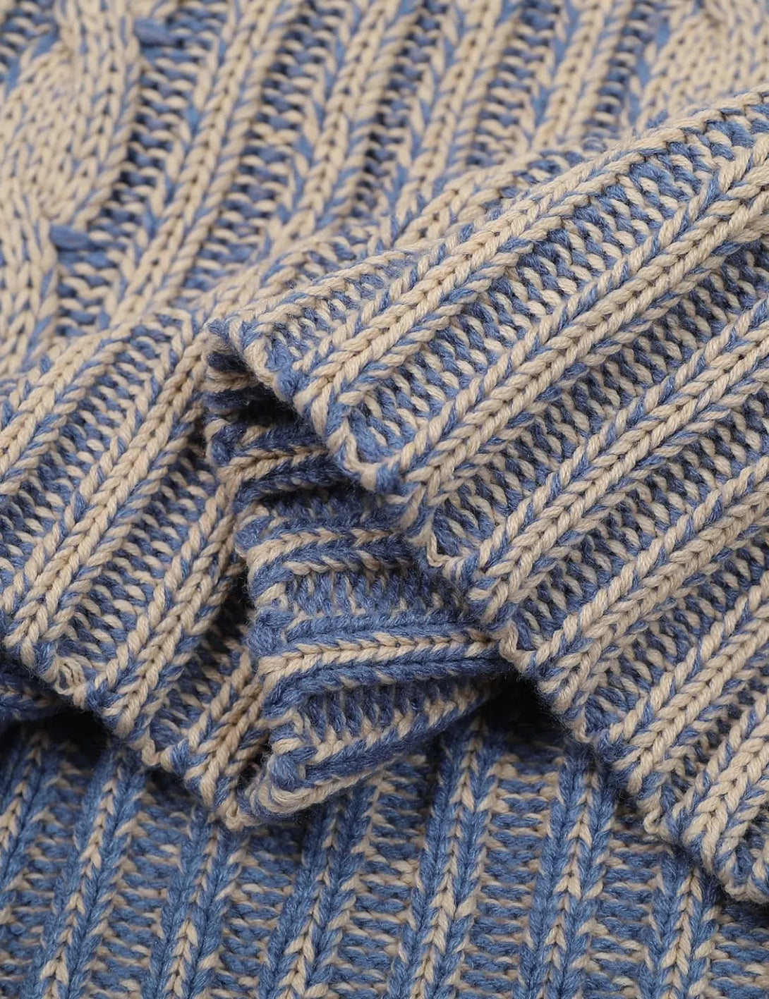 Fullneat Vintage Twisted Cable Knit Sweater - Details
