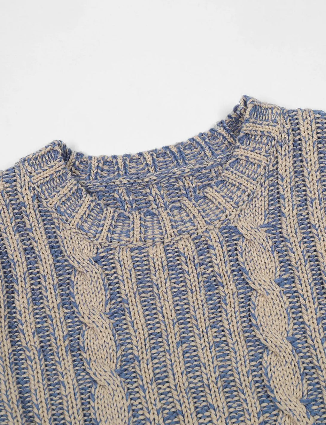 Fullneat Vintage Twisted Cable Knit Sweater - Details