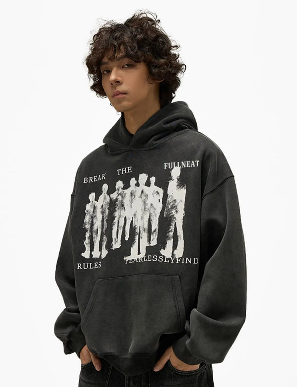 Fullneat Vintage Washed Heavyweight Graphic Hoodie 