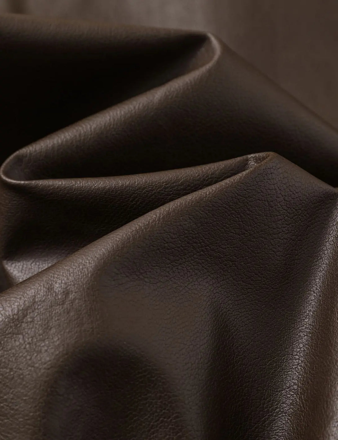 Fullneat Zip Up Ruched Brown Leather Jacket - Details