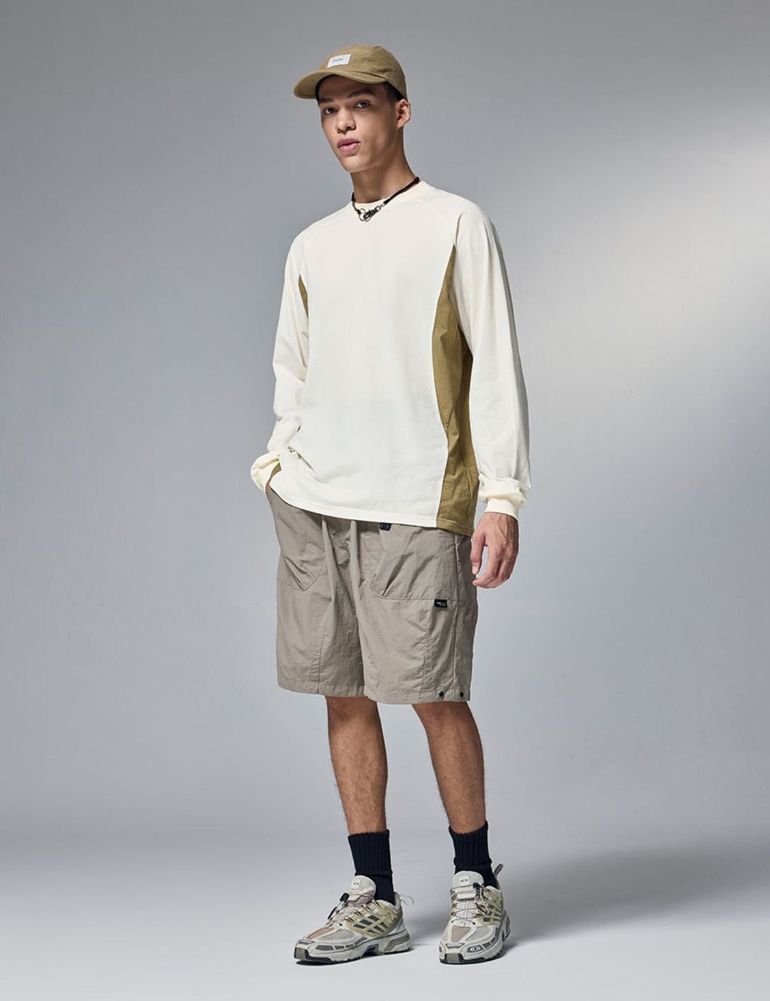 Fullneat Essentials Long Sleeve Tee - White Model Shown